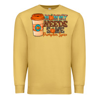 Antique Gold mommy needs some pumpkin spice Premium Sweatshirt - CowhideDigitalArt
