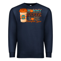 Navy mommy needs some pumpkin spice Premium Sweatshirt - CowhideDigitalArt