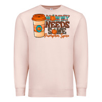 Pale Pink mommy needs some pumpkin spice Premium Sweatshirt - CowhideDigitalArt