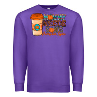 Purple mommy needs some pumpkin spice Premium Sweatshirt - CowhideDigitalArt