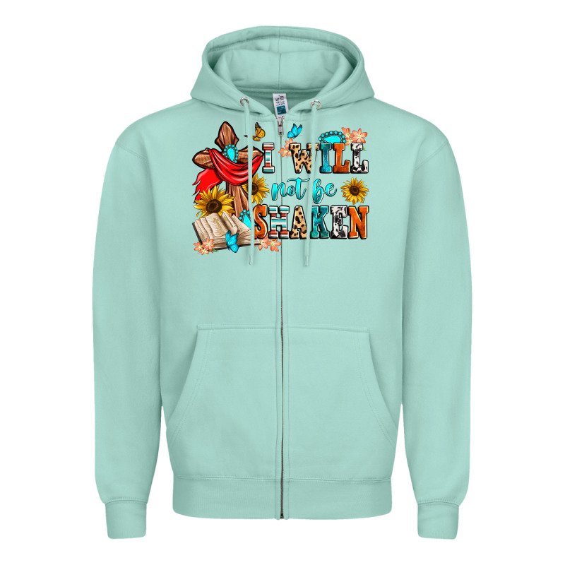 I Will Not Be Shaken Zipper Hoodie by Zillion Design Studio | Teevron