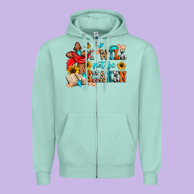I Will Not Be Shaken Zipper Hoodie Designed By Zillion Design Studio