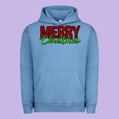 Merry Christmas Tartan Urban Hoodie Designed By Jasminsmagicworld