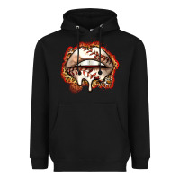 Black baseball lips Heavyweight Hoodie - Zillion Design Studio