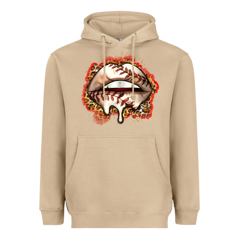 Baseball Lips Heavyweight Hoodie by Zillion Design Studio | Teevron