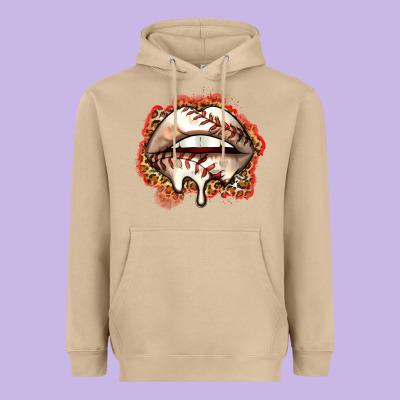 Baseball Lips Heavyweight Hoodie Designed By Zillion Design Studio