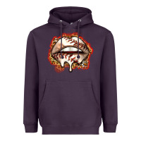 Plum baseball lips Heavyweight Hoodie - Zillion Design Studio