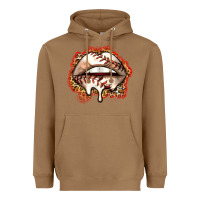 Toasted Coconut baseball lips Heavyweight Hoodie - Zillion Design Studio