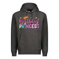 Charcoal Heather birthday princess Premium Hoodie - NancyCooperArtShop