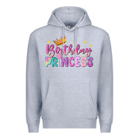 Heather Grey birthday princess Premium Hoodie - NancyCooperArtShop