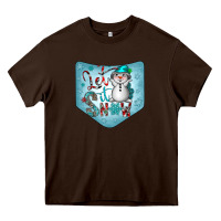 Chocolate Brown Christmas Pocket Heavy Core Tee - CowhideDigitalArt