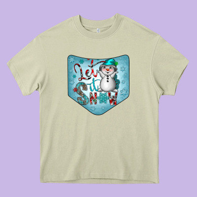 Christmas Pocket Heavy Core Tee Designed By Cowhidedigitalart