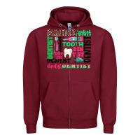 Burgundy dentist tooth Zipper Hoodie - texasbilliewilder
