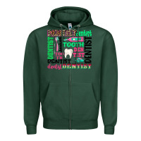 Sports Green dentist tooth Zipper Hoodie - texasbilliewilder