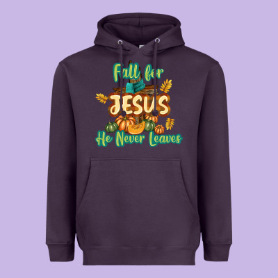 Fall For Jesus He Never Leaves Heavyweight Hoodie Designed By Texasbilliewilder