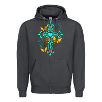 Smoke cross with heart shaped gemstone and butterfly Zipper Hoodie - texasbilliewilder