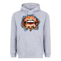Heather Grey american football lips Heavyweight Hoodie - Zillion Design Studio