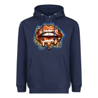 Navy american football lips Heavyweight Hoodie - Zillion Design Studio