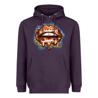 Plum american football lips Heavyweight Hoodie - Zillion Design Studio