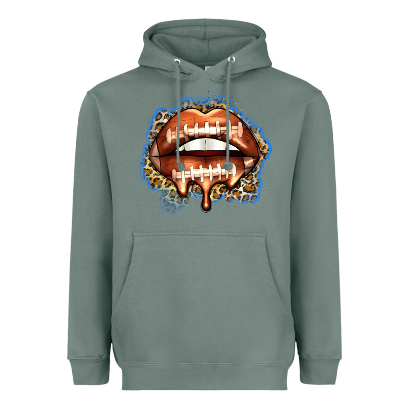 American Football Lips Heavyweight Hoodie by Zillion Design Studio | Teevron