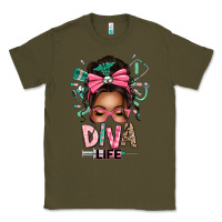 Army Green afro messy bun diva life Classic Tee - texasbilliewilder