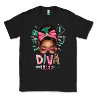 Black afro messy bun diva life Classic Tee - texasbilliewilder