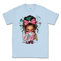 Dusty Blue afro messy bun diva life Classic Tee - texasbilliewilder