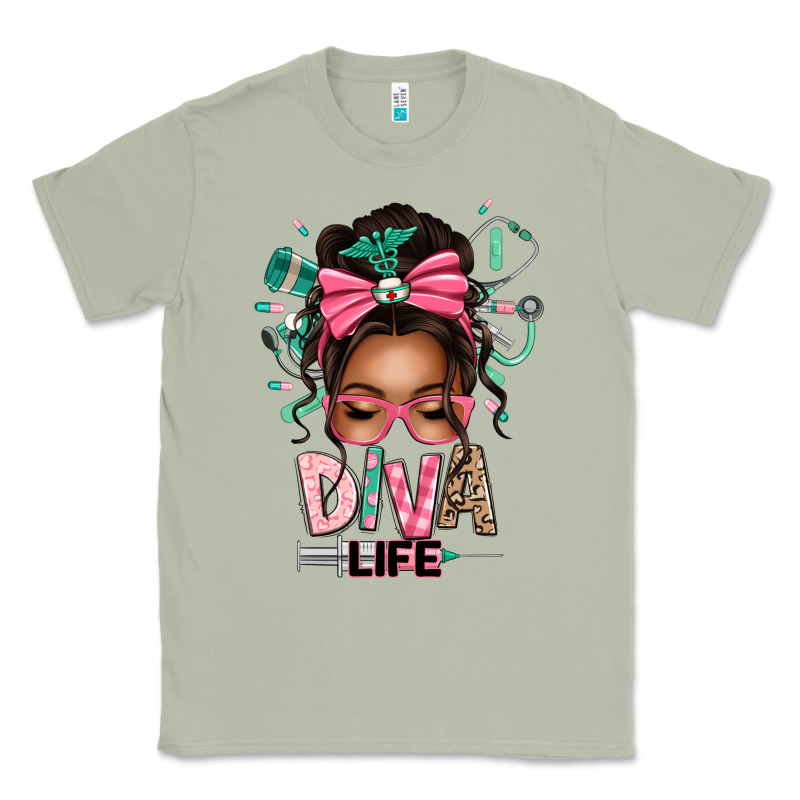 Afro Messy Bun Diva Life Classic Tee by texasbilliewilder | Teevron