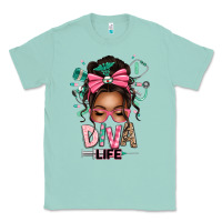 Seafoam afro messy bun diva life Classic Tee - texasbilliewilder