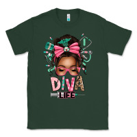 Sports Green afro messy bun diva life Classic Tee - texasbilliewilder