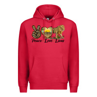 Cardinal peace love lions Premium Hoodie - LillyAllenDesigns