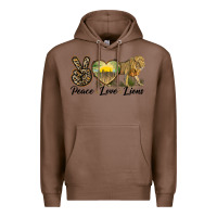 Chestnut peace love lions Premium Hoodie - LillyAllenDesigns
