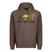 Coffee peace love lions Premium Hoodie - LillyAllenDesigns