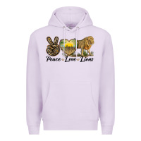 Lilac peace love lions Premium Hoodie - LillyAllenDesigns