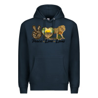 Navy peace love lions Premium Hoodie - LillyAllenDesigns