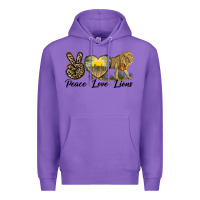 Purple peace love lions Premium Hoodie - LillyAllenDesigns