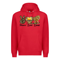 Red peace love lions Premium Hoodie - LillyAllenDesigns