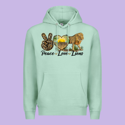Peace Love Lions Premium Hoodie Designed By Lillyallendesigns