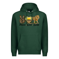 Sports Green peace love lions Premium Hoodie - LillyAllenDesigns