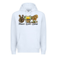 White peace love lions Premium Hoodie - LillyAllenDesigns