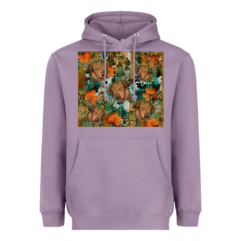 Fall Cowhide Highland Cow Tumbler Heavyweight Hoodie by RanaPortraitStore | Teevron