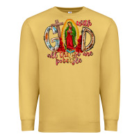 Antique Gold With God All Things Are Possible Premium Sweatshirt - RacoonDesign