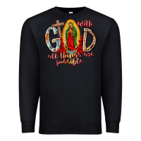 Black With God All Things Are Possible Premium Sweatshirt - RacoonDesign