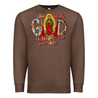 Chestnut With God All Things Are Possible Premium Sweatshirt - RacoonDesign