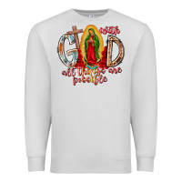 Dove Grey With God All Things Are Possible Premium Sweatshirt - RacoonDesign