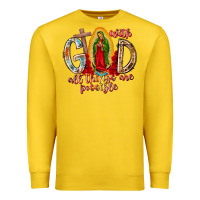 Lemon With God All Things Are Possible Premium Sweatshirt - RacoonDesign