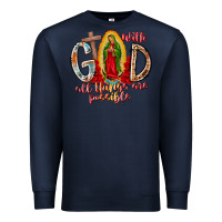 Navy With God All Things Are Possible Premium Sweatshirt - RacoonDesign