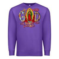 Purple With God All Things Are Possible Premium Sweatshirt - RacoonDesign