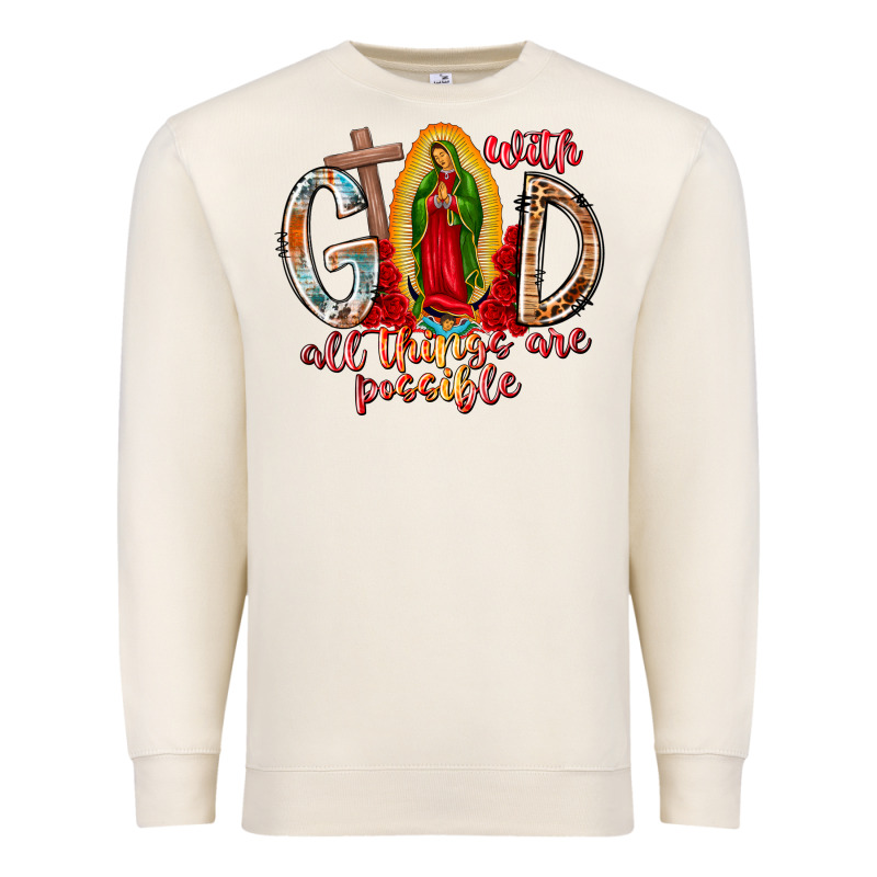 With God All Things Are Possible Premium Sweatshirt by RacoonDesign | Teevron