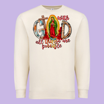With God All Things Are Possible Premium Sweatshirt Designed By Racoondesign